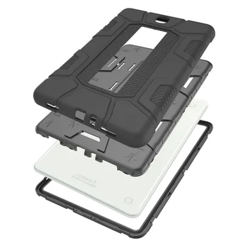 Jaunas Bruņas Case for Samsung Galaxy Tab 9.7 SM-T550 SM-T555 T550 P550 Silīcija Triecienizturīgs Stāvēt Ādas Apvalks Planšetdatoram Gadījumā+filma+pildspalva