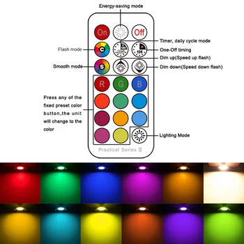 4gab LED Downlight Apaļas Regulējamas 7W RGBW LED Prožektora Griestu Spot Gaismas, Infrasarkano kontrolieris Krāsa Mainās apgaismojums 110V, 220V
