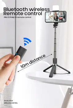 Bluetooth Selfie Stick Tālvadības Statīva Turētājs, Teleskopiskais Statīvs Kamerai Taimeri Artefakts Stienis Ar LED Aizpildīt Gaismas