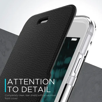 X-Doria Aizsardzības Flip Maciņš Case For iPhone 7 8 Plus Luksusa PU Ādas Iesaistīties Folio Telefonu Gadījumā Segtu Iebūvēts Karšu Slots Fundas