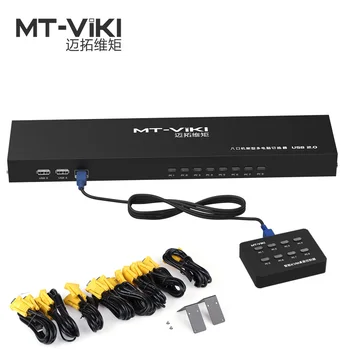 MT-VIKI 8 Port KVM Switch ar Vadiem Tālvadības pults Smart Rokasgrāmatu, Nospiediet Taustiņu VGA USB 1U Rack-mount for PC VRR MT-801UK-L