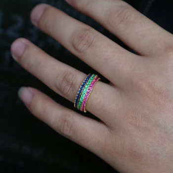 925 sterling sudraba krāsā cz mūžību joslā saderināšanās joslā gredzeni sievietēm kaudze modes pirksta gredzenu rotaslietas