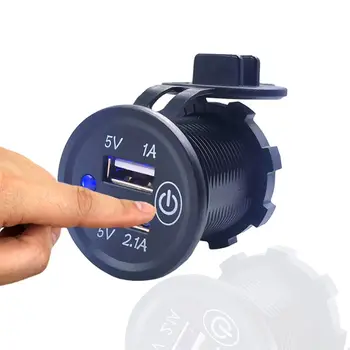 Karstā Universāls Ūdensizturīgs Auto Lādētājs Dual USB 2.1 12V/24V Strāvas Adapteris Ar Touch ON OFF Slēdzis Auto, Motociklu, Autobusu Laivu