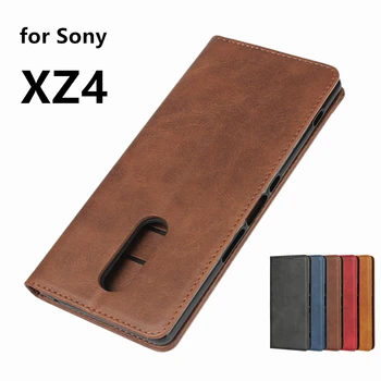 Ādas gadījumā Sony Xperia XZ4 Flip gadījumā kartes īpašniekam Maksts Magnētisko pievilkšanas uz Lietu Sony Xperia 1 Seifa Lieta