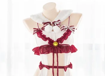 Salds Gudrs Goth Lolita Milzīgais Blūze Balta Šifona Bodysuit Anime Cosplay Top Loli Princese Apakšveļa Halloween Kostīms Sievietēm