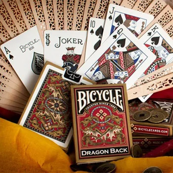 Zelta Pūķis Spēļu Kārtis 88*63mm Papīra Kartēm Burvju Poker Kartes Burvju Triks Kolekcija Kartes