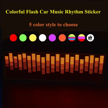 90*25 CM, Krāsains Mūzikas Ritmu Modelis Auto Uzlīme EL Lapas Led Mūzikas Ekvalaizers Automašīnas Vējstikla Uzlīme Skaņas Aktivizēta Gaismas