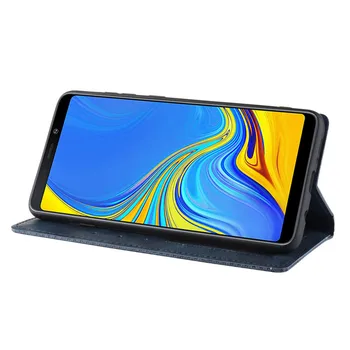 Samsung Galaxy A9 2018 Gadījumā Seifa Kartes Stāvēt Magnētisko Grāmatas Vāka Samsung A9 2018 A920F A920 SM-A920F Telefonu Gadījumos