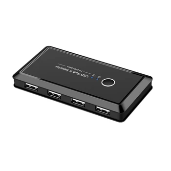 KVM Switch Box USB2.0 Komutatoru 2 Ports Gab Koplietošanas 4 USB Ierīces, Tastatūras, Printera Monitora USB Slēdzis