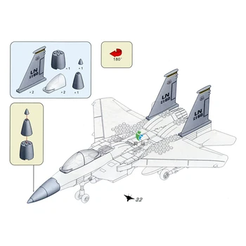 Celtniecības Bloki, Militārās Sērija 270Pcs F-15 Eagle Cīnītājs 593Pcs V-22 Asamblejas KM Lidmašīnas Modeli, Rotaļlietas Bērniem Dāvanas
