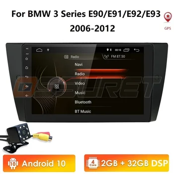 Quad Core Auto Multimedia player Android 10 GPS Automotivo BMW 3. Sērijas E90/E91/E92/E93 2006-2012 Radio 2G RAM+16.G/32G ROM