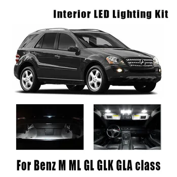 Balts Canbus Auto LED Interjera Kartes Dome Gaismas Komplekts Mercedes Benz M, ML, GL GLK GLA klases W163 W164 W166 X164 X166 X156 X204