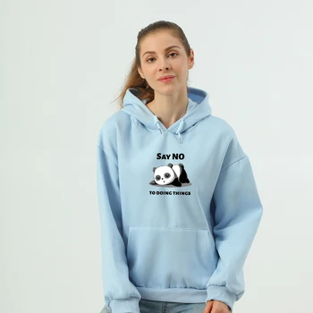 Rudens Ziemas Pelēkā Vārna Lielajam Sieviešu Krekli Teikt Nē, Lai Dara Lieta Vēstuli Gudrs Panda Sporta Krekls Dāmas Kokvilnas Drēbes Kpop