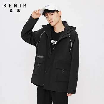 SEMIR Kombinezonu jaka vīriešiem 2020. gada vasaras HK stila multi-kabatas kapuci kontrasta krāsu jaka korejas tendence zaudēt jaka vīrietis