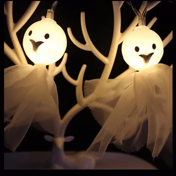 1.5 m 10leds LED string gaismas Halloween dekorēšanai Skelets Auduma Gara Elf Nevaibstieties Akumulatora pasaku Halloween lampas Puses brīvdienās
