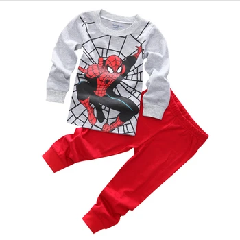 Dzelzs vīrs Pidžamu Toddler Zēni 2-8Y Supervaronis Cosplay Sleepwear Tērps Bērniem Zēni dāvanas ironman 2gab Drēbes ar garām Piedurknēm