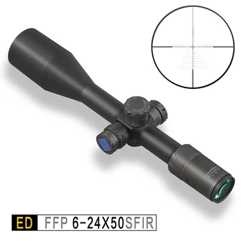 Tālajā Discovery ED 6-24X50SFIR FFP Pirmo Fokālās Plaknes darbības Joma Airgun Medību Optikas Fotografēšanas Riflescope Šoks Pierādījums Der .308