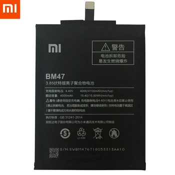 Sākotnējā Tālruni BM47 Akumulatora Nekustamā 4000mAh Rezerves Akumulatoru Xiaomi Redmi 3 3S 3X 4X 3 pro Hongmi 3 S 4 X Baterijas Bateria