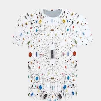 4-14 Gadu Veciem Bērniem 3D T-krekls Zēniem Meitene Krāsains Whirlpool Raiba Vortex Druka T kreklu 2020. gada Vasarā Bērni Tshirts Topi