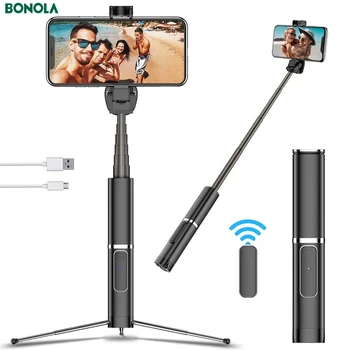 Bonola Portatīvo Integrētu Statīvu Selfie Stick Slēptās Tālruņa Turētājs Bluetooth Pogu Tālruņa Automātiskā laika slēdža Sviras Turētāju Tālruni