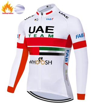 Ir 2021. de france AAE velosipēdu jersey vīriešu ar garām piedurknēm ar Ziemas Siltuma Vilnas čempions mallot ciclismo Vīriešu un sieviešu velo krekls
