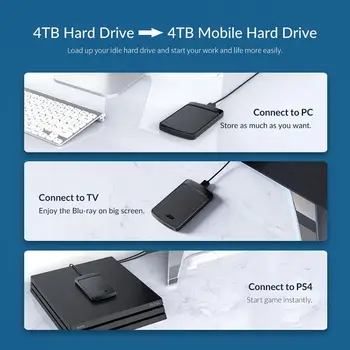 ORICO HDD Case 2.5 Collu SATA USB 3.0 Cieto Disku Gadījumā, Rīks, Bezmaksas 5Gbps SSD disks 4TB HDD korpuss ar Auto Gulēt