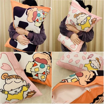 Augstas kvalitātes Japāņu Pastelis Shinchan spilvena segums Kokvilnas abpusēja drukāšana mājas dīvāns dekors cute salds Dāvanu bērniem