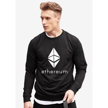 Blockchain Ethereum Pavasara Hoodies Vīriešu/Sieviešu Krekls Ethereum Bitcoin Pulovers ETH Logo pelēkā vārna sporta Krekls Plus Lieluma