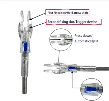 6pcs Automātiski Izgaismo Nocks Bultiņas Nock Pin Loka šaušana LED Apgaismota Nock ID 5.3 mm Loka šaušanas Bultas, Vārpstas Piederumi