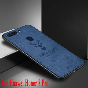 Par Huawei Honor 8 pro gadījumā, Auduma modelis V9 gadījumā aizmugurējo vāciņu, silikona mīkstas malas, triecienizturīgs biznesa capas godu 8 Pro vīriešu gadījumos