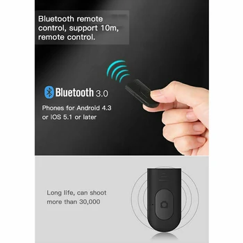 Bezvadu Bluetooth Selfie Stick Salokāms Rokas Monopod Slēdzis Tālvadības Pagarināt Mini Statīvu Tālrunis Stāvēt 360 Skava Rotācija
