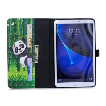 Case For Samsung Galaxy Tab A6 6 2016 10.1 T585 T580 SM-T585 3D Multiplikācijas filmu PU Ādas Vāciņu Atpakaļ Aizsardzības Lieta Tablete Vāciņu