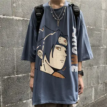 Harajuku Naruto T Streetwear Vīriešu Vasaras Amīnu Sasuke T-krekls Gadījuma Karikatūra vīriešu tops Smieklīgi Japāna T Streetwear Zēni