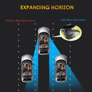 2gab/daudz Auto Blind Spot Dubultā Spoguli, Plata Leņķa Rotācija 360 Regulējams HD Izliekta Aizmugures Skats Priekšā, Aizmugurējo Riteņu Drošības Parks