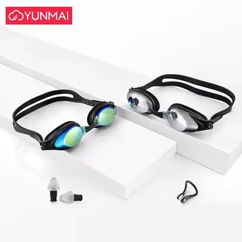 YunMai HD Anti-Miglas Peldēšanas Brilles Komplekts Sievietēm, Vīriešiem, Peldēšanas Brilles Professional Ar ausu aizbāžņi Deguna Klipsi Electroplate Ūdensizturīgs