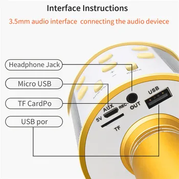 WS858 Profesionālās Bluetooth Bezvadu Mikrofons, Skaļrunis Karaoke KTV Mūzikas Atskaņotājs Dziedāšanas Ieraksti Rokas Mikrofons