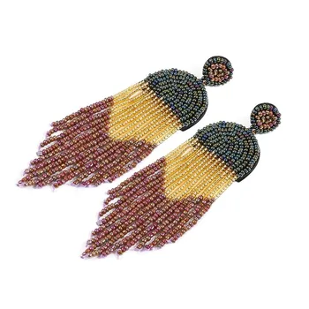 Sākotnējā INS vēja etniskā auskari roku darbs fāzēm krāsains rīsu pērles, Bohēmijas pušķis auskari Eiropas un Amerikas auskari