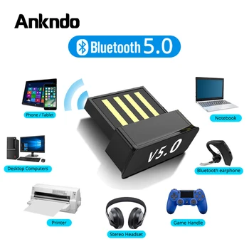 USB Bluetooth Adapteriem BT 5.0 USB Bezvadu Datora Adapteris Audio Uztvērējs, Raidītājs Sargspraudnis Klēpjdatoru Austiņas BLE Mini Sūtītājs