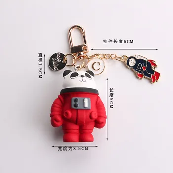Karikatūra Astronauts Keychain Personības Panda Suns Gudrs Keyring Telpas Robots Boy Soma Atslēgu Ķēdes, Dāvanu, Rotājumu Piekariņi Keyfob
