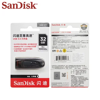 Sākotnējā SanDisk Ultra USB 3.0 Pendrive 128GB 64GB, 32GB 16GB Atmiņas karti 512 gb un 256 gb lielu Ātrumu Uzglabāšanas Disku Flash Disk For PC
