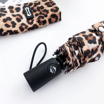 Parachase Modes Leopard Raksts Jumta Lietus Sievietēm, Pretvēja Ilgtermiņa Rokturi Jumta Meitenes Zīmola Automātiskā Saliekamie Lietussargi 8K