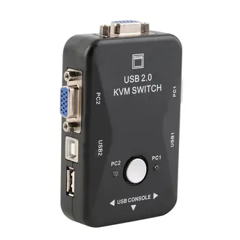 2 Porti USB 2.0, VGA/SVGA KVM Switch Box Kopīgošanas Monitoru, Tastatūru, Peli Jaunākās Kabeļa Adapteris Noliktavā 1920 X 1440
