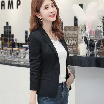 Vīna sarkans balts melns īss mazo uzvalks 2019 jauna rudens korejiešu versiju sieviešu slim slim gadījuma uzvalks jaka