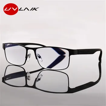 UVLAIK Zilā Gaisma Pretbloķēšanas Lasīšanas Brilles Vīrieši Sievietes Dioptriju Nerūsējošā Tērauda Presbyopic Brilles +1.0+1.5+2.0+2.5+3.0+3.5+4.0