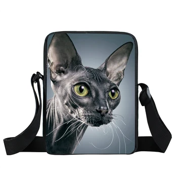 Gudrs sfinksu kaķis mazā pleca soma sieviešu rokassomu dāmas tote crossbody somas meitenes mini messenger bag bookbag