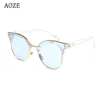 2019 Modes Retro V logo aoze saulesbrilles dāma Dizainers Spogulis saulesbrilles sieviešu Vintage, saulesbrilles objektīvu par vīriešu un sieviešu UV400