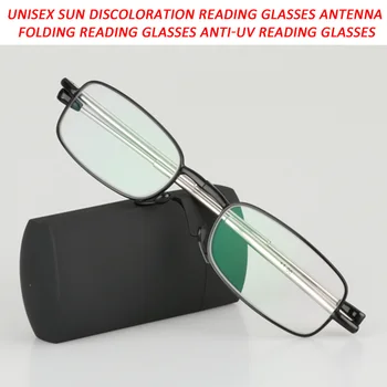 Saprātīga Photochromic lasīšanas brilles locīšanas Saule Automātiska Krāsas vecuma tālredzība Hyperopia Glasse gafas de lectura 1.5