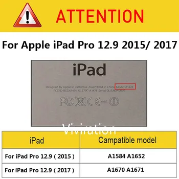 PU Ādas Gadījumā Apple iPad Pro 12.9 2017 A1671. Gadam A1652 Tablet Stand PC, Smart Cover Miega Shell Grūti Aizsardzības Maisiņš