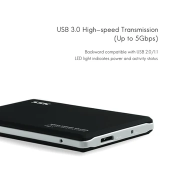 SSK HDD Case 2.5 Collu SATA Interfeiss USB 3.0 Adapteris Cieto Disku Kamerā SSD HDD Box External HDD Enclosure Black White V300