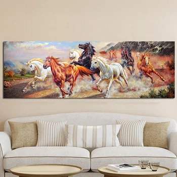 Anotācija Deviņi Darbojas Zirgu Pop Art Cuadros Kanvas Glezna & Kaligrāfijas HD Izdrukāt Plakātu Mūsdienu Sienas, Attēlus Dzīvojamā Istaba